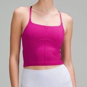 Lululemon strappy seamless yoga shelf tank berry sonic pink